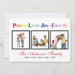 Frieden Liebe Freude Familie - Weihnachtskarte Einladung