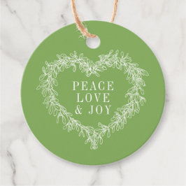 Frieden, Liebe Freude grün mistletofen Weihnachtsg Geschenkanhänger