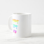 Frieden Liebe Freude Kaffeetasse (Vorderseite Links)
