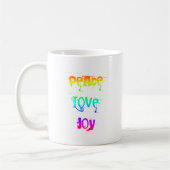 Frieden Liebe Freude Kaffeetasse (Links)