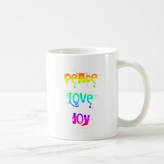 Frieden Liebe Freude Kaffeetasse (Rechts)