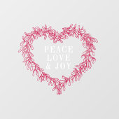 Frieden, Liebe Freude mistletoe Weihnachtsrot Fensteraufkleber (Blatt)