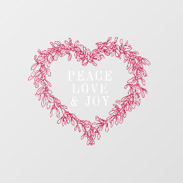 Frieden, Liebe Freude mistletoe Weihnachtsrot Fensteraufkleber