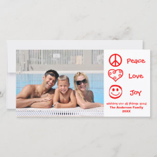 Frieden, Liebe, Freude - Photokarte Feiertagskarte