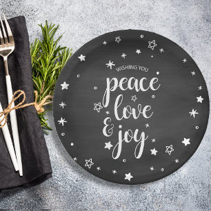 Frieden Liebe Freude Stern Weihnachten Urlaub Pappteller