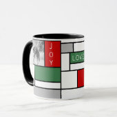 Frieden, Liebe, Freude Tasse (Vorderseite Links)