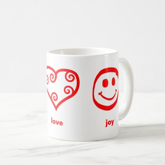 Frieden Liebe Freude - Tasse (VorderseiteRechts)