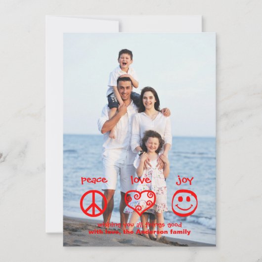 Frieden, Liebe, Freude - Weihnachtskarte Feiertagskarte (Vorderseite)