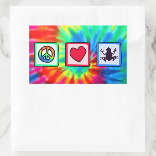 Frieden, Liebe, Frösche Rechteckiger Aufkleber (Tasche)