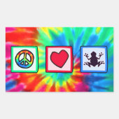 Frieden, Liebe, Frösche Rechteckiger Aufkleber (Vorderseite)