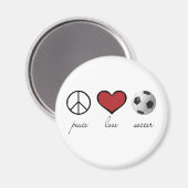 Frieden, Liebe, Fußball Magnet (Vorderseite/Rückseite)