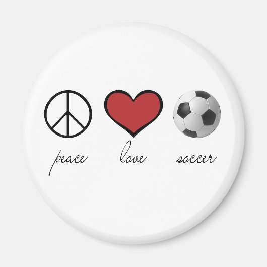 Frieden, Liebe, Fußball Magnet (Vorne)