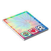 Frieden, Liebe, Fußball Notizblock (angewinkelt)