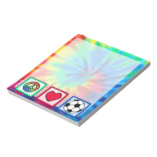Frieden, Liebe, Fußball Notizblock (Rotiert)
