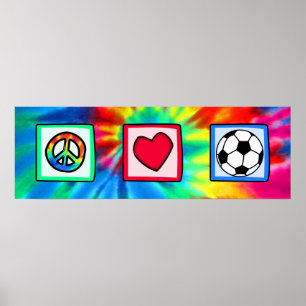 Frieden, Liebe, Fußball Poster