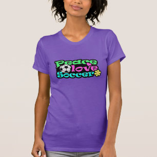 Frieden, Liebe, Fußball; Retro T-Shirt