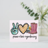 Frieden - Liebe - Garten Postkarte (Stehend Vorderseite)