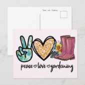 Frieden - Liebe - Garten Postkarte (Vorne/Hinten)