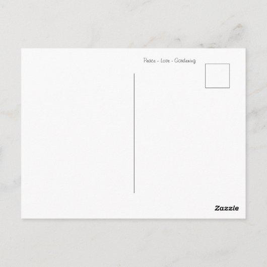 Frieden - Liebe - Garten Postkarte (Rückseite)