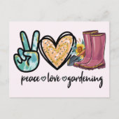 Frieden - Liebe - Garten Postkarte (Vorderseite)