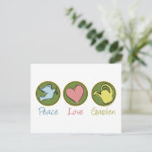Frieden, Liebe, Garten Postkarte (Stehend Vorderseite)