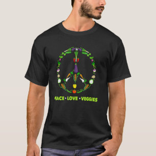 Frieden Liebe Gemüse Veganismus Pflanze Bio-Basier T-Shirt