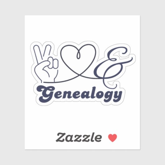 Frieden, Liebe & Genealogie Aufkleber (Blatt)