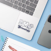 Frieden, Liebe & Genealogie Aufkleber (Laptop mit iPhone)