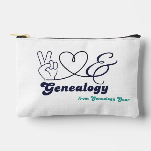 Frieden, Liebe & Genealogie - kleine Tasche (Vorderseite)