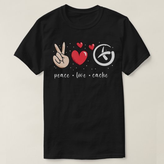Frieden Liebe Geocaching Geocaching T-Shirt (Design vorne)