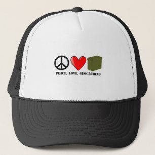 Frieden, Liebe, Geocaching Truckerkappe