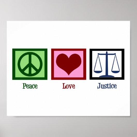Frieden Liebe Gerechtigkeit Poster (Vorne)