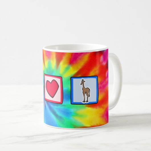 Frieden, Liebe, Giraffen Kaffeetasse (VorderseiteRechts)