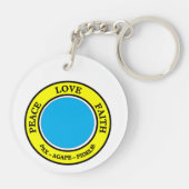 Frieden, Liebe, Glaube Schlüsselanhänger (Rückseite)