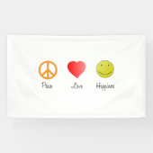 Frieden Liebe Glück Banner (Horizontal)
