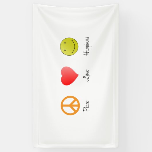 Frieden Liebe Glück Banner (Vertikal)