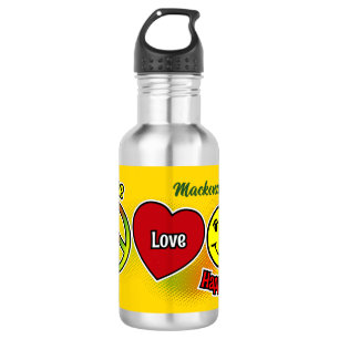 Frieden Liebe Glück Edelstahlflasche