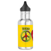 Frieden Liebe Glück Edelstahlflasche (Links)