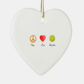 Frieden Liebe Glück Keramik Ornament (Rechts)