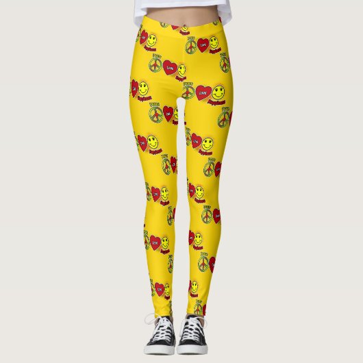 Frieden Liebe Glück Leggings (Vorderseite)