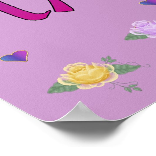 Frieden Liebe Glück Poster (Ecke)