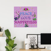 Frieden Liebe Glück Poster (Heimbüro)