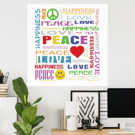 Frieden Liebe Glück Poster (Heimbüro)