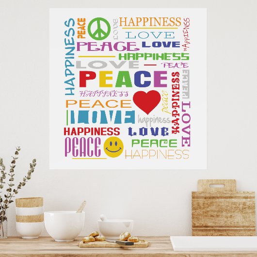 Frieden Liebe Glück Poster (Küche)
