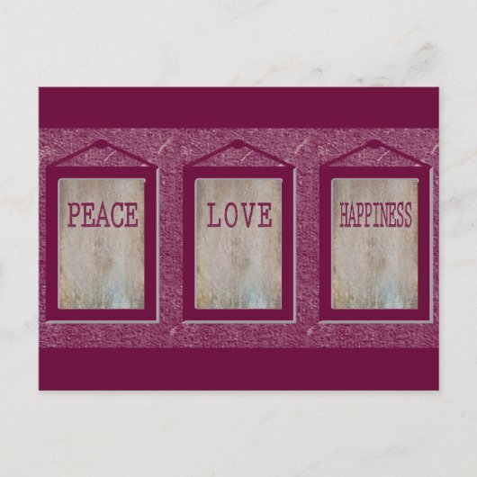 Frieden Liebe Glück Postkarte (Vorderseite)