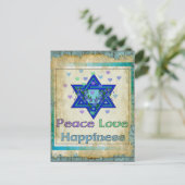 Frieden Liebe Glück Postkarte (Stehend Vorderseite)