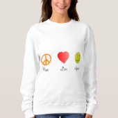 Frieden Liebe Glück Sweatshirt (Vorderseite)