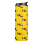 Frieden Liebe Glück Thermosbecher (Nach links gedreht)