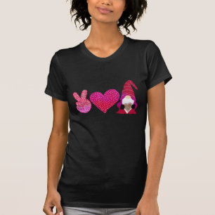 Frieden Liebe Gnom Valentinstag Sublimation T-Shirt