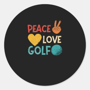 Frieden Liebe Golf Liebhaber Lustiger Golfer Fan G Runder Aufkleber